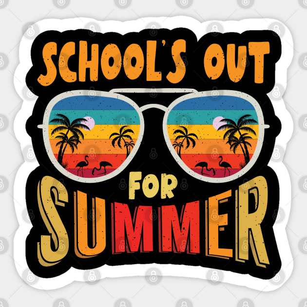 Vintage Style Sunset Summer Dress School's Out For Summer Sticker by Sowrav